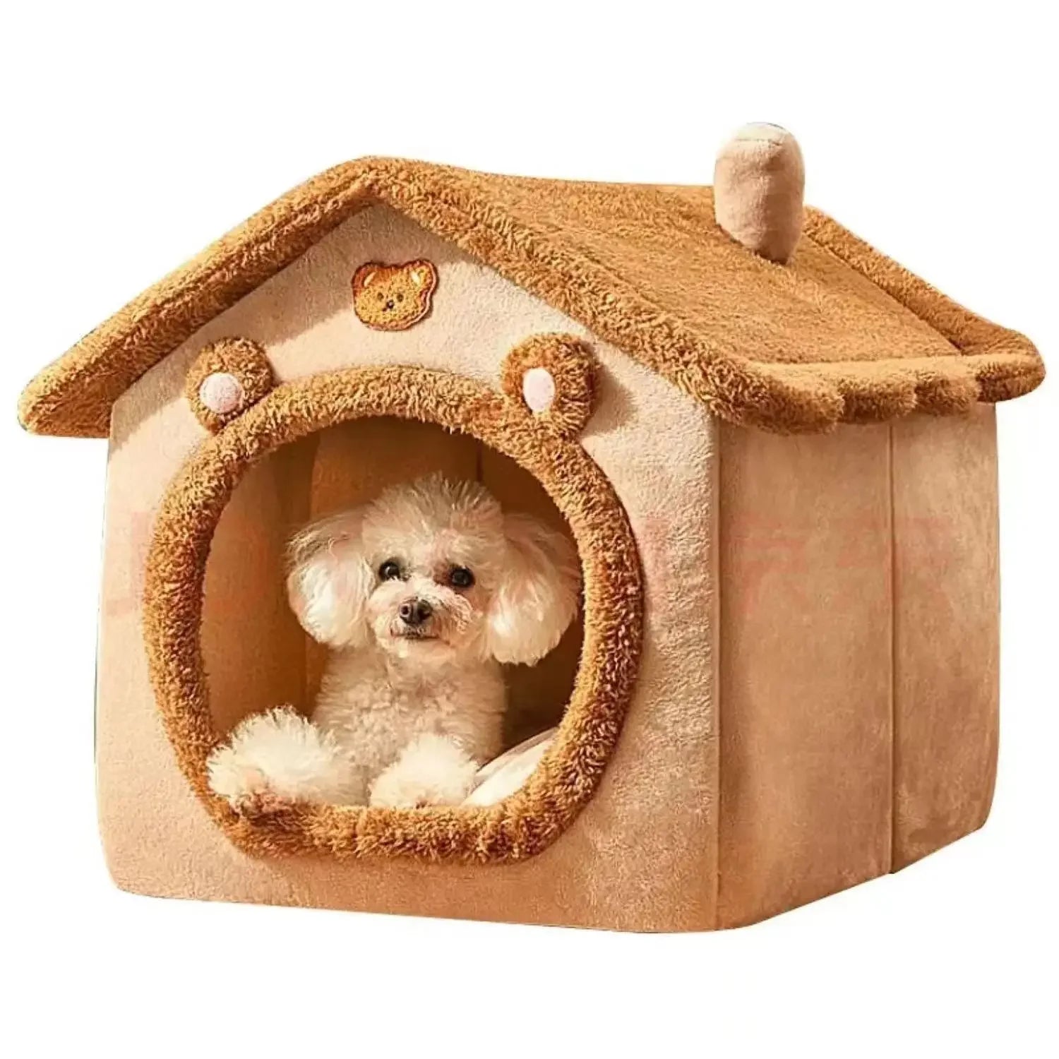 Indoor Warm Pet House Bed | Soft Dog Kennel & Cat Tent with Removable Washable Cushion (All Seasons)