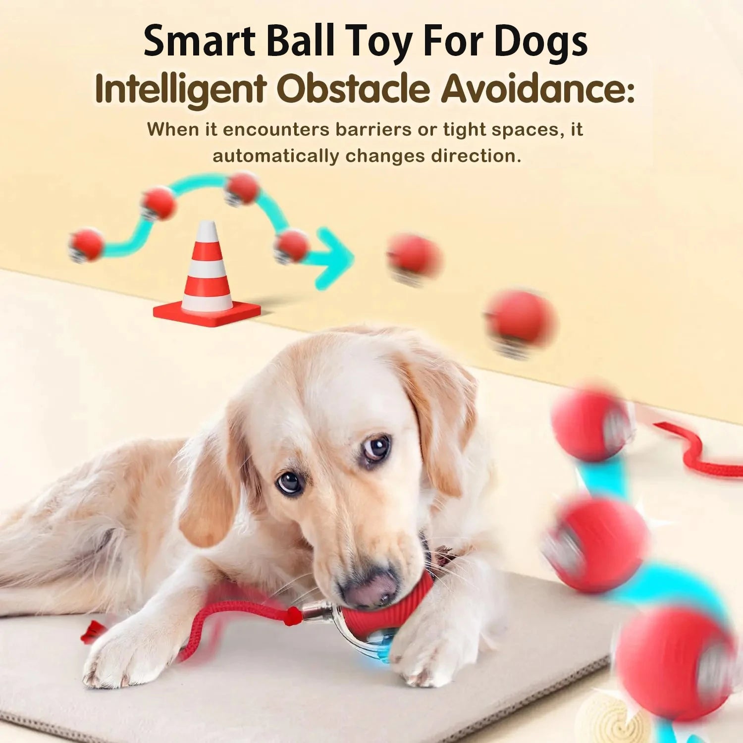 Smart Interactive Dog Ball Toy | Automatic Rolling Rechargeable Toy for Puppies & Dogs.